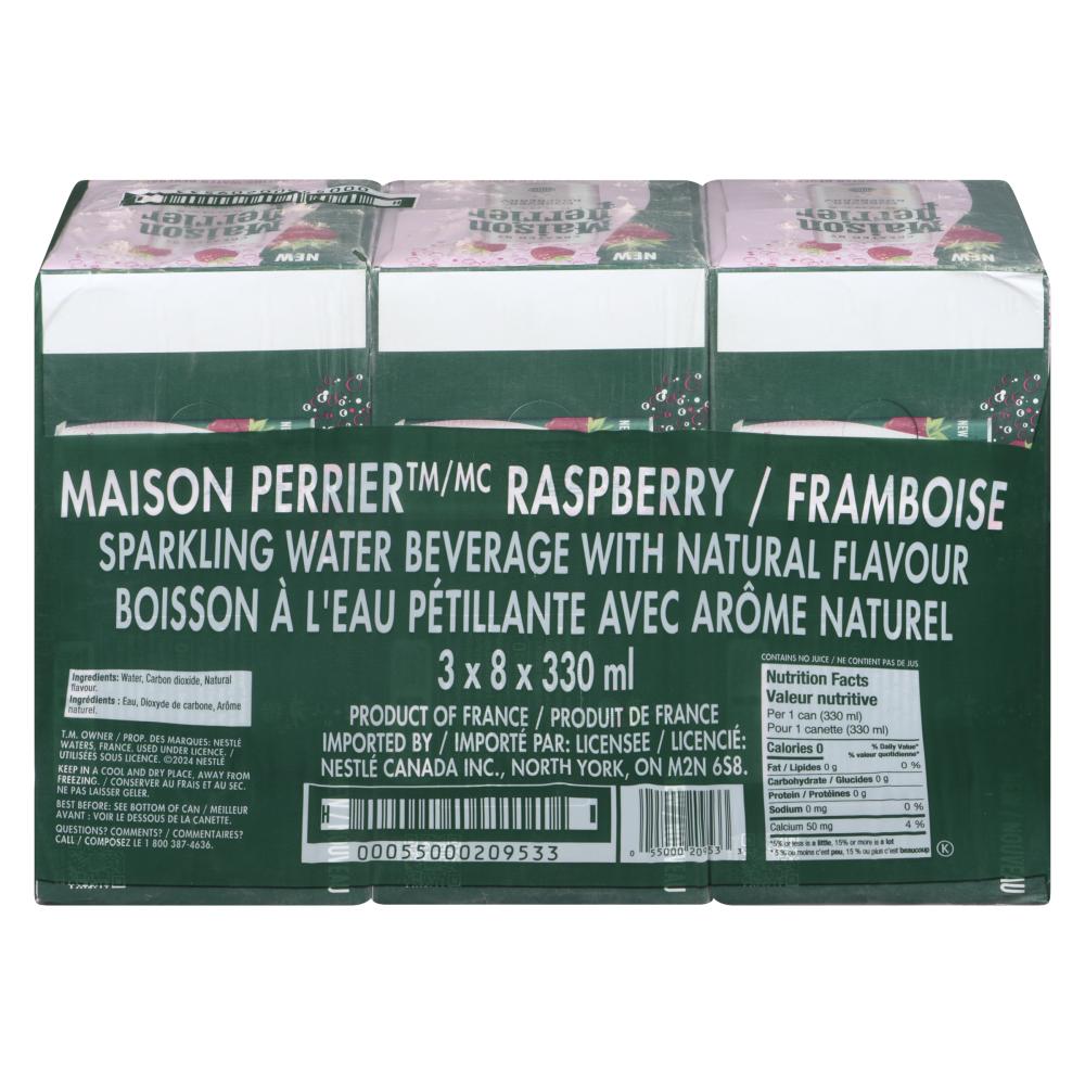 PERRIER SPARKLING WATER RASPBERRY, 24 X 330 ML