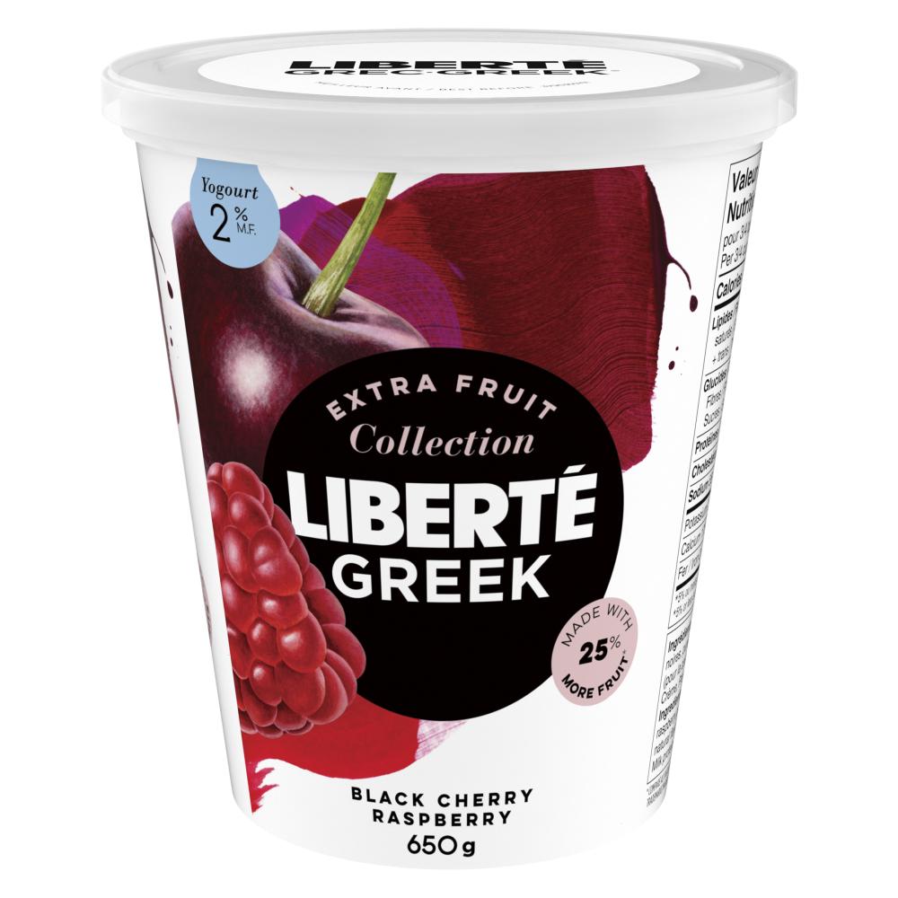 LIBERTE GREEK YOGURT RASPBERRY CHERRY, 6 X 650 G