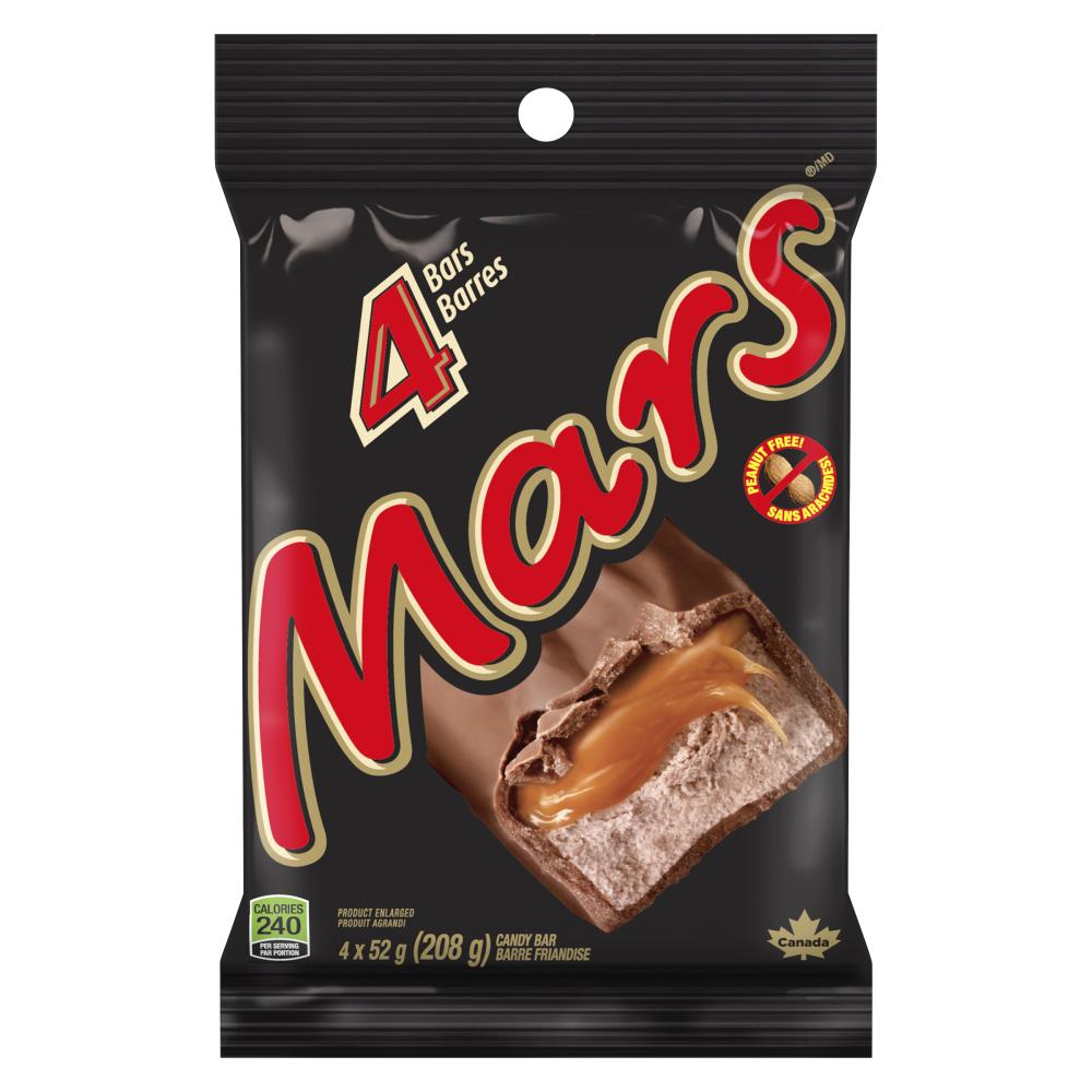 MARS CHOCOLATE BAR 4-PACK, 22 X 4 X 52 G