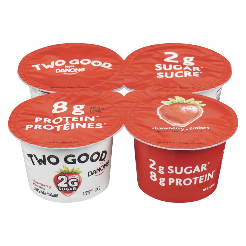 TWO GOOD GREEK YOGURT STRAWBERRIES, 6 X 4 X 95 G