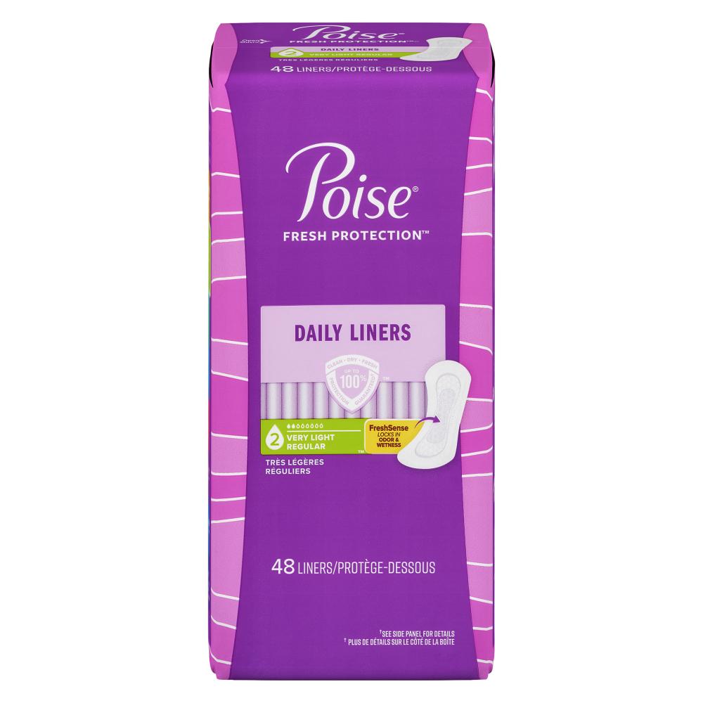 POISE VERY LIGHT HYGIENE PADS, 4 X 48 UN