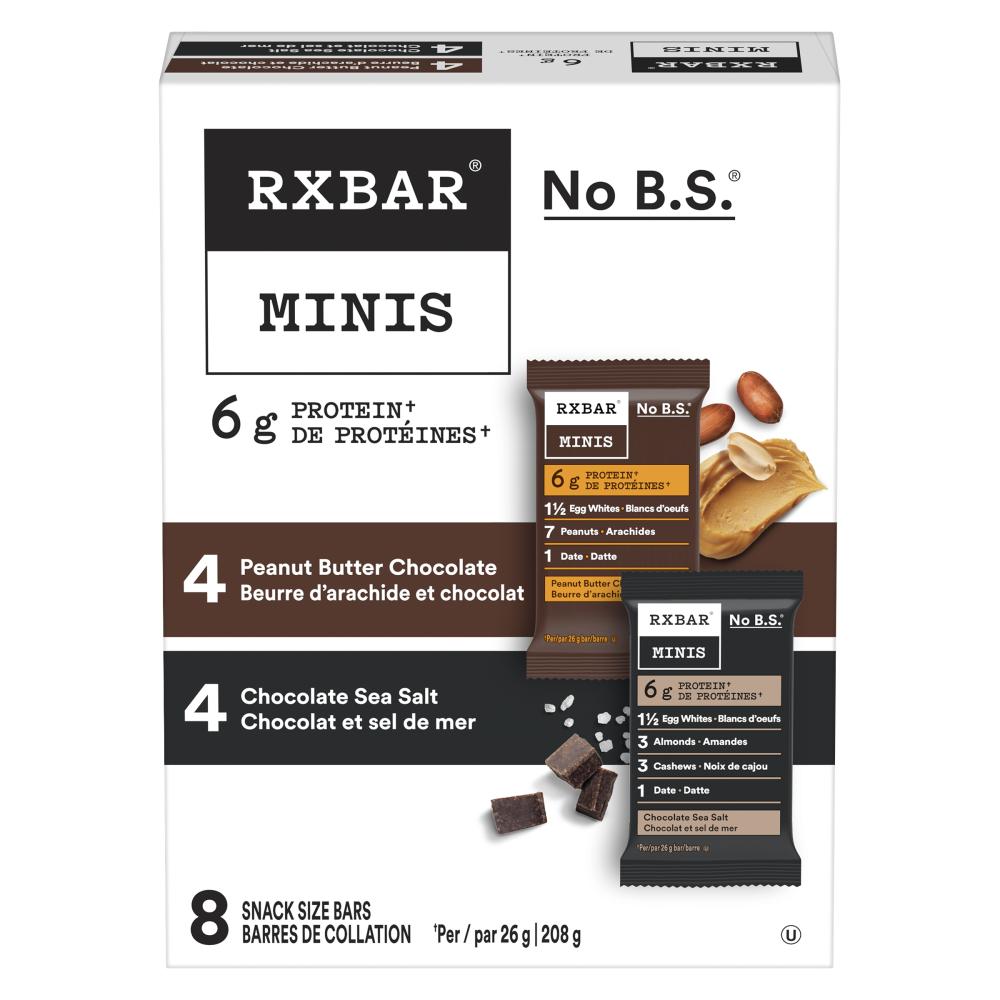 RXBAR MINI 2 PACK CHOCOLATE SEA SALT PEANUT, 6 X 208 G