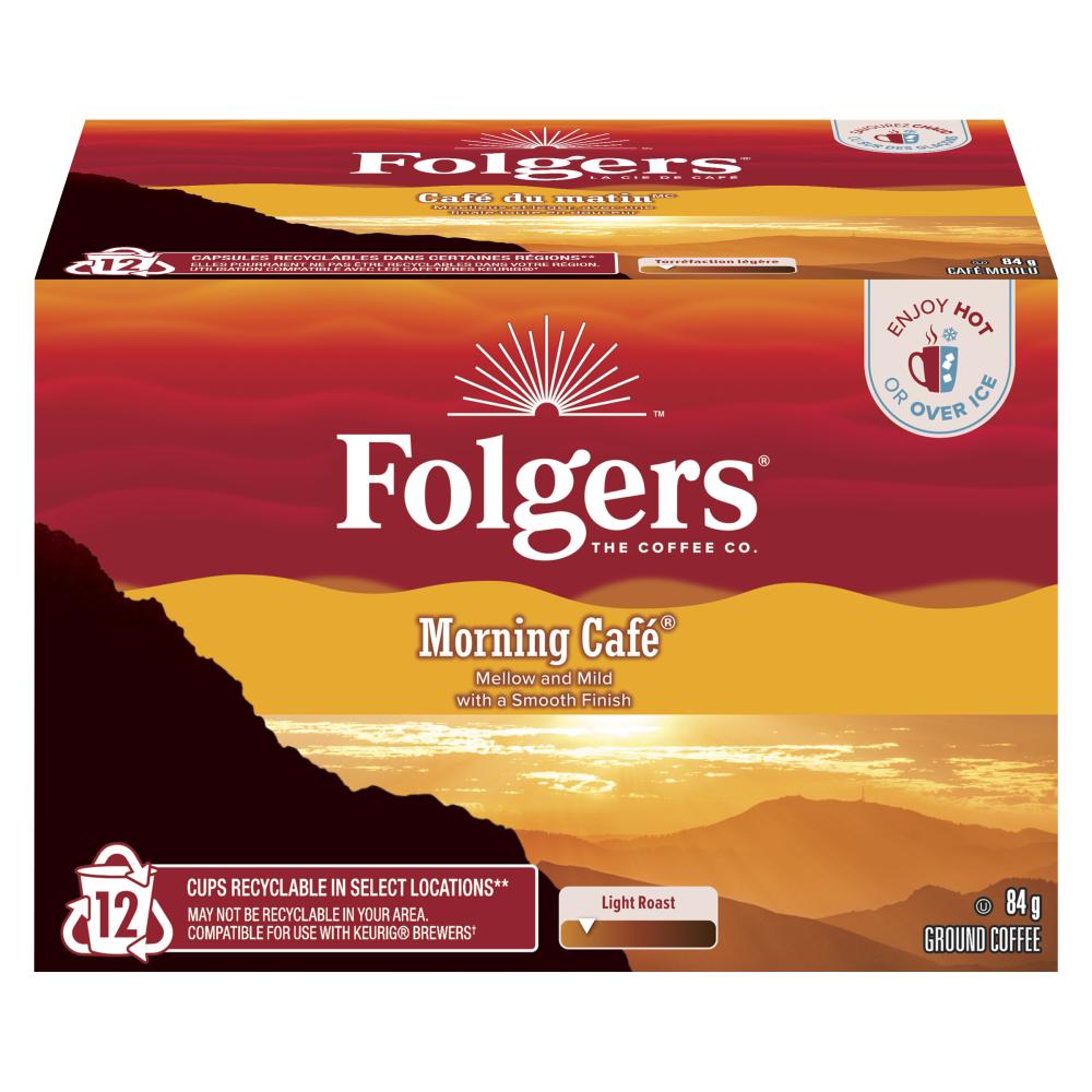 FOLGERS MORNING BLEND COFFEE 12 K-CUPS, 6 X 84 G