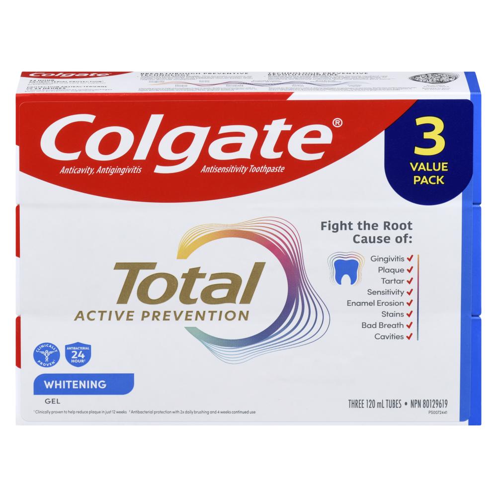 COLGATE WHITENING TOOTHPASTE, 8 X 3 X 120 ML