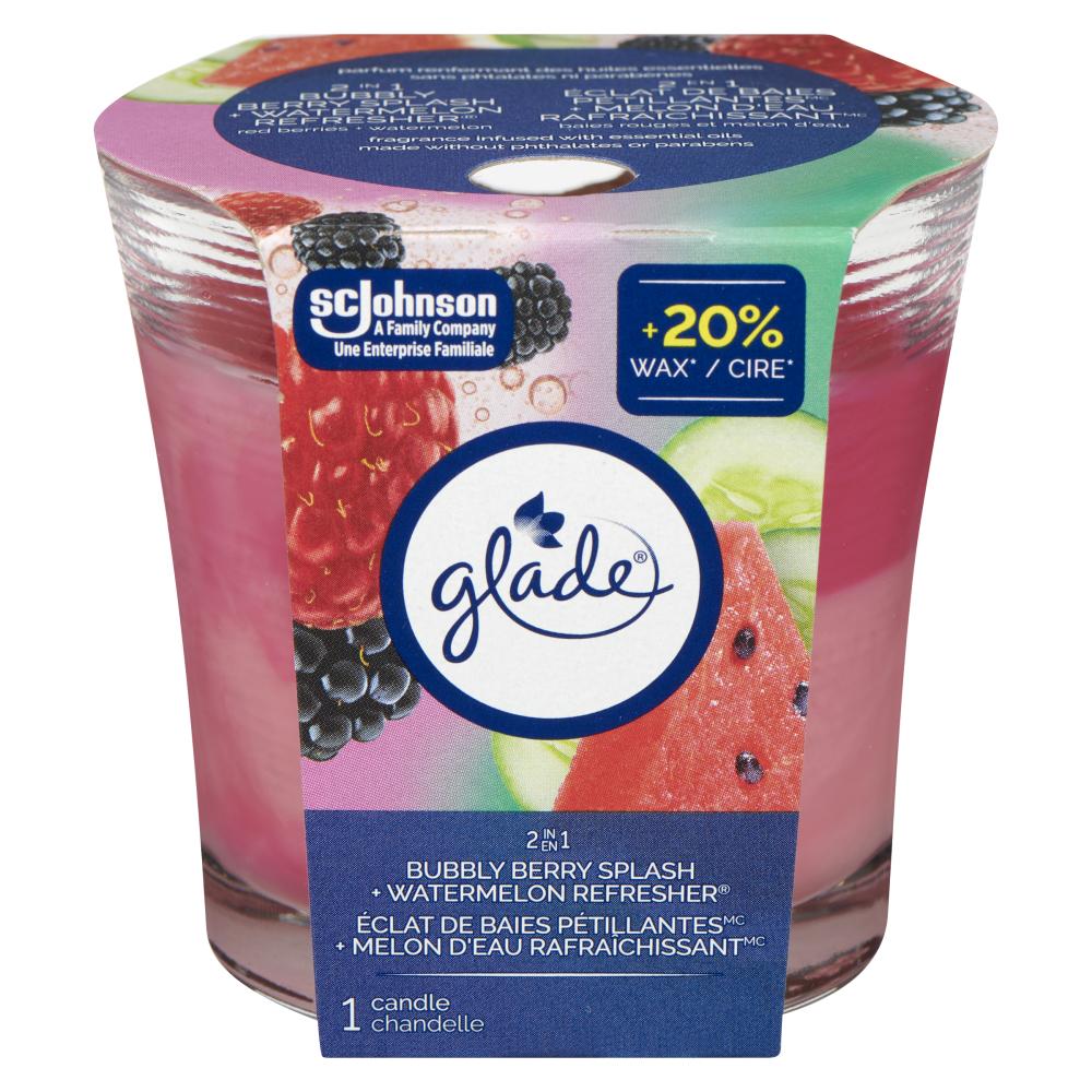 GLADE 2-IN-1 CANDLE BERRIES MELON, 6 X 1 UN