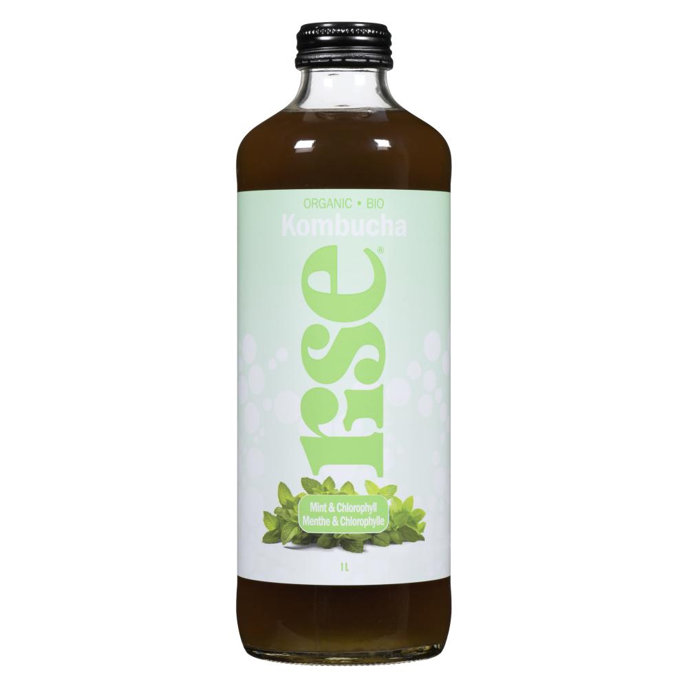 RISE KOMBUCHA, MINT & CHLOROHYLL CLASSIC, 6 x 1 L