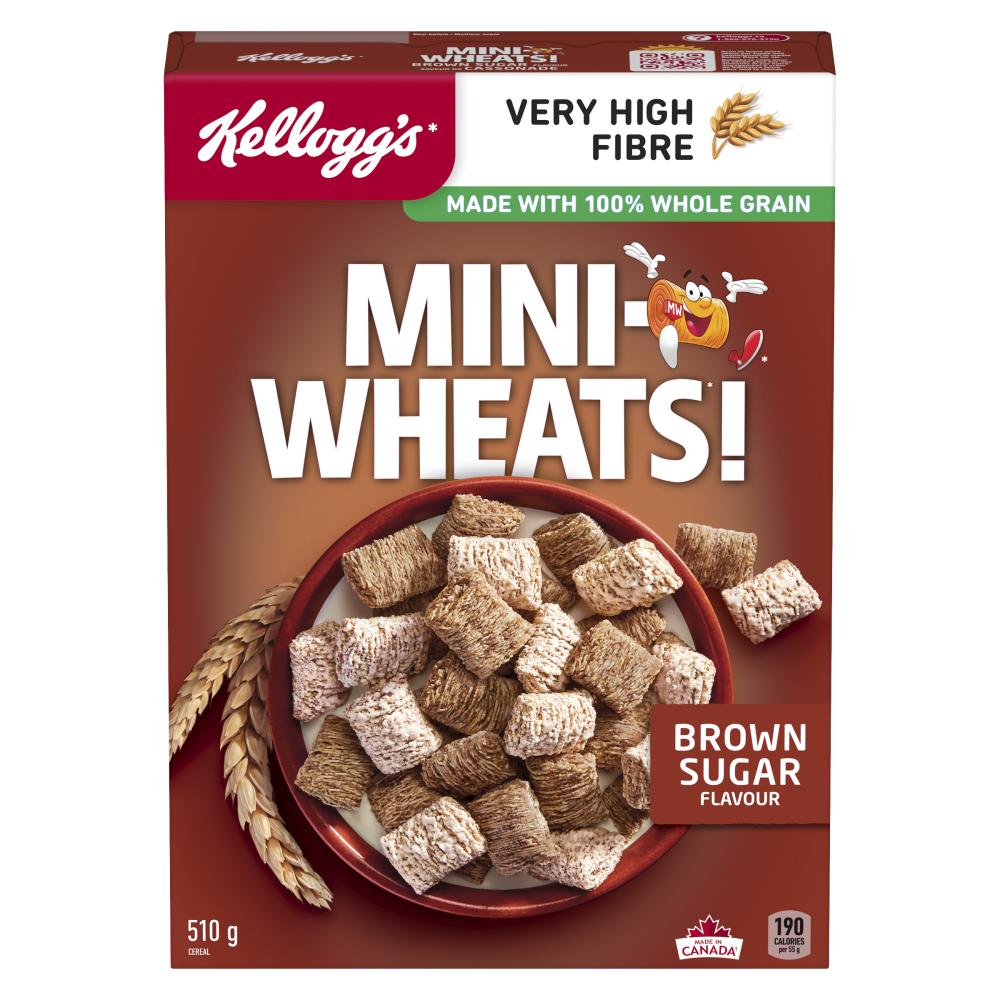 KELLOGG'S MINI-WHEATS MAPLE CEREAL, 16 X 510 G