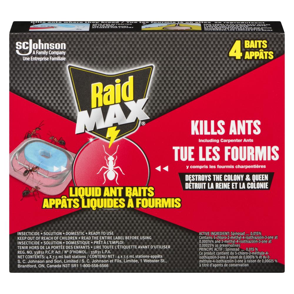 RAID MAX LIQUID ANT BAITS, 12 X 4 UN