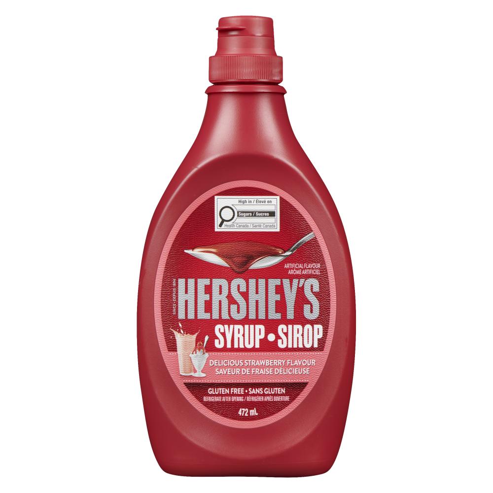 HERSHEY STRAWBERRY SYRUP BOTTLE, 12 X 472 G