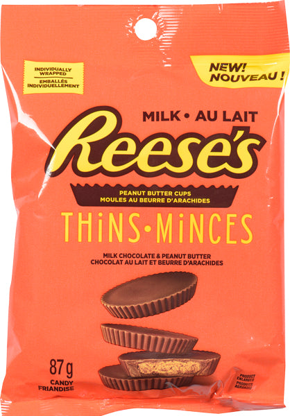 REESE'S PEANUT BUTTER MILK THINS PEG, 8 X 87 G