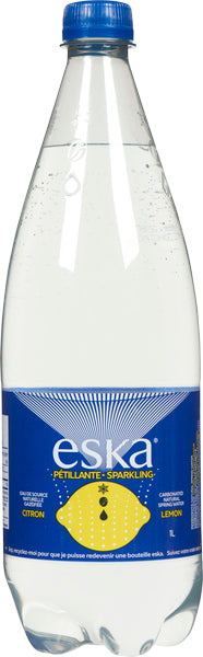 ESKA, LEMON CARBONATED BOTTLE SPRING WATER, 12 X 1 L