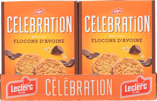 LECLERC CELEBRATION FLOCKED OAT CHOCOLATE COOKIE, 12 X 240 G