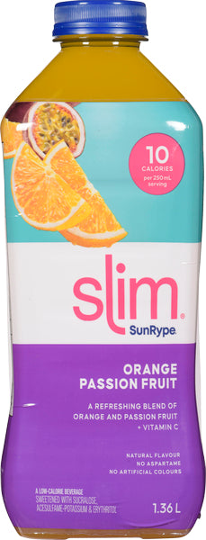 SUNRYPE SLIM ORANGE PASSION JUICE, 6 X 1.36 L