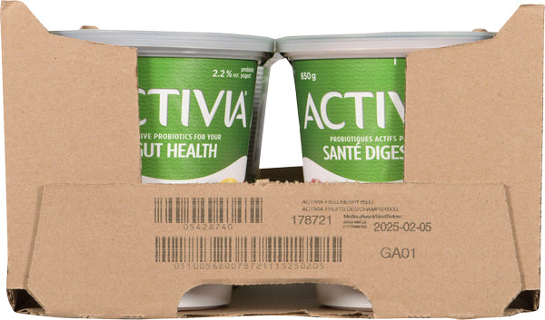 ACTIVIA YOGURT PROBIOTIC WILD STRAWBERRIES, 6 X 650 G