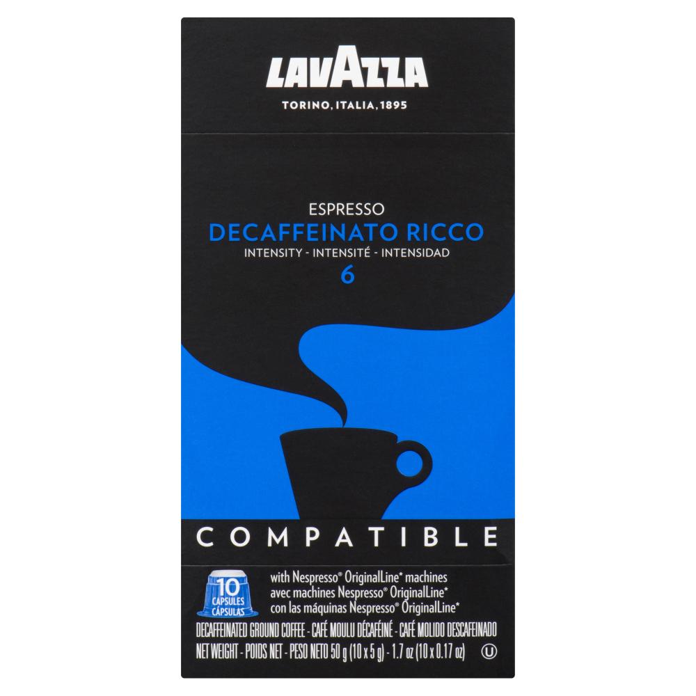 LAVAZZA ESPRESSO DECAFFEINATO RICC 10 CAPSULES, 6 X 50 G