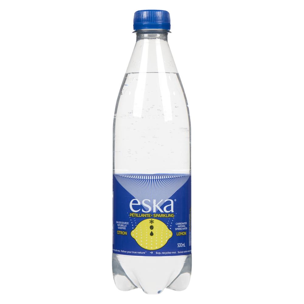 ESKA, CARBONATED BOTTLE LEMON SPRING WATER, 12 X 500 ML