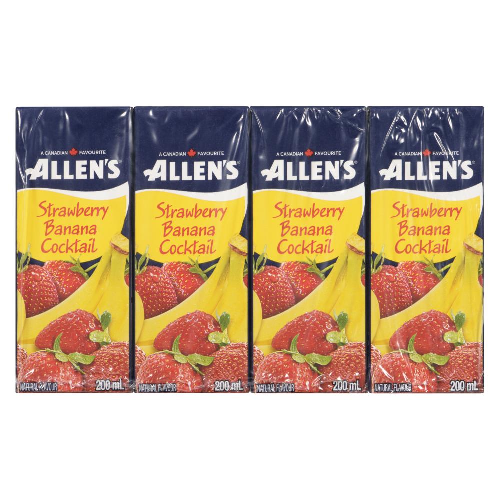 ALLENS STRAWBERRY BANANA COCKTAIL, 4 X 8 X 200 ML