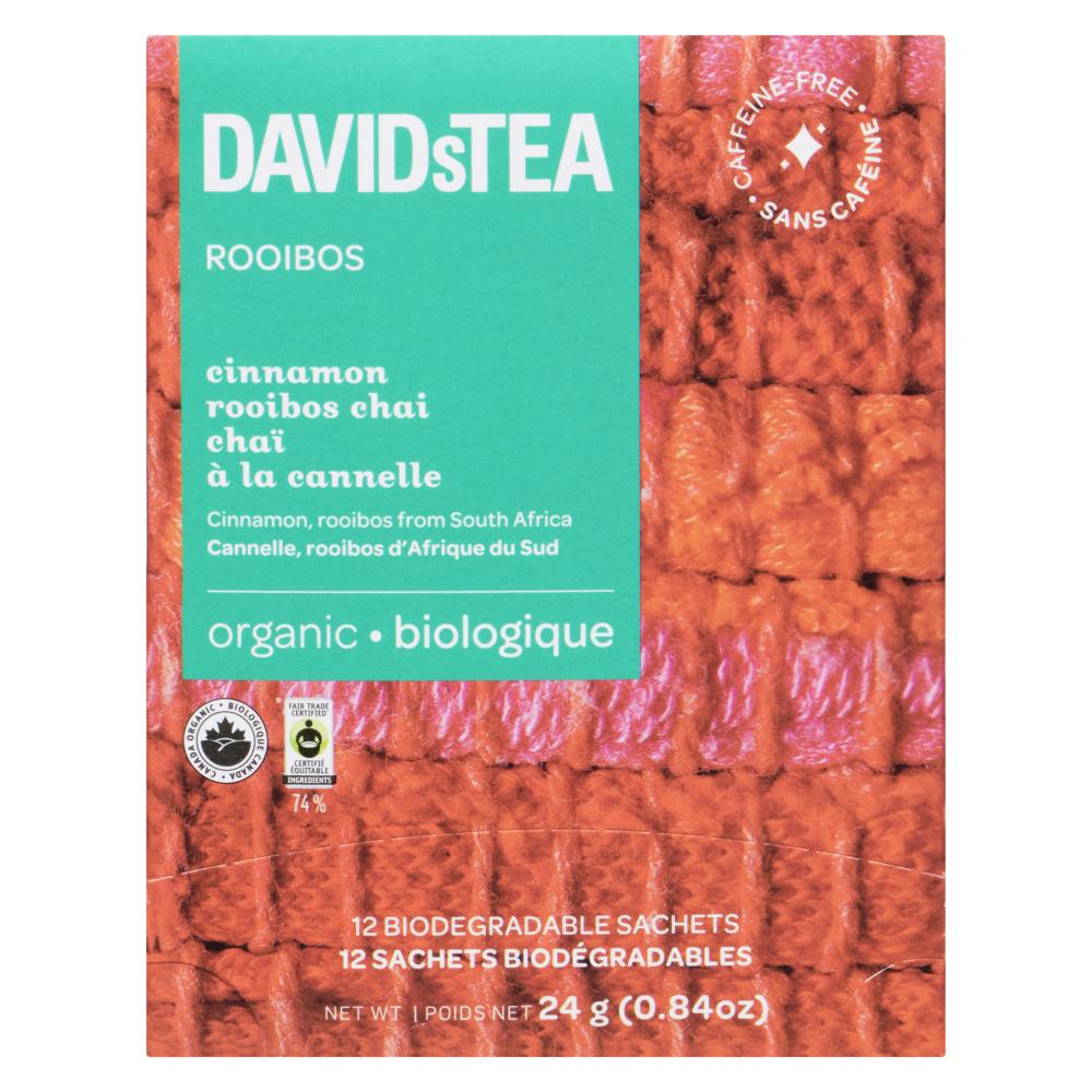 DAVID'S TEA ORGANIC CINNAMON CHAI, 6 X 24 G