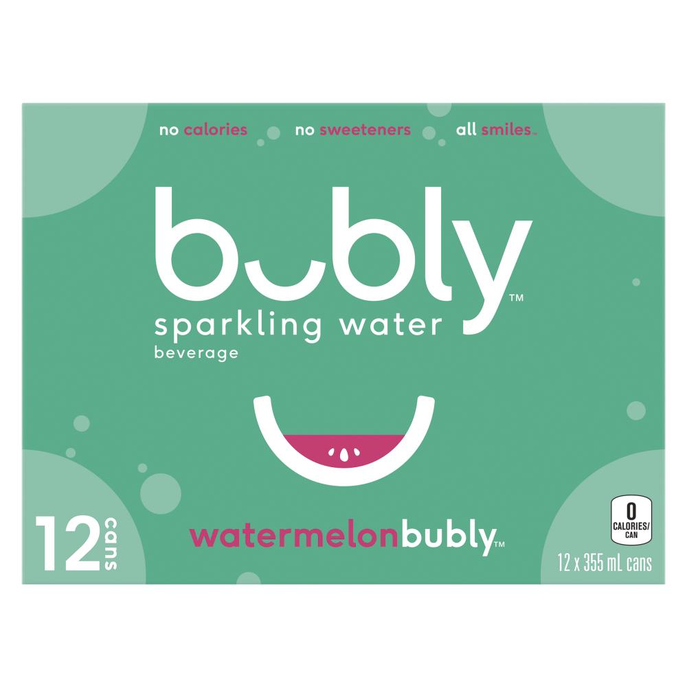 BUBLY WATERMELON SPARKLING WATER, 12 x 355 ML