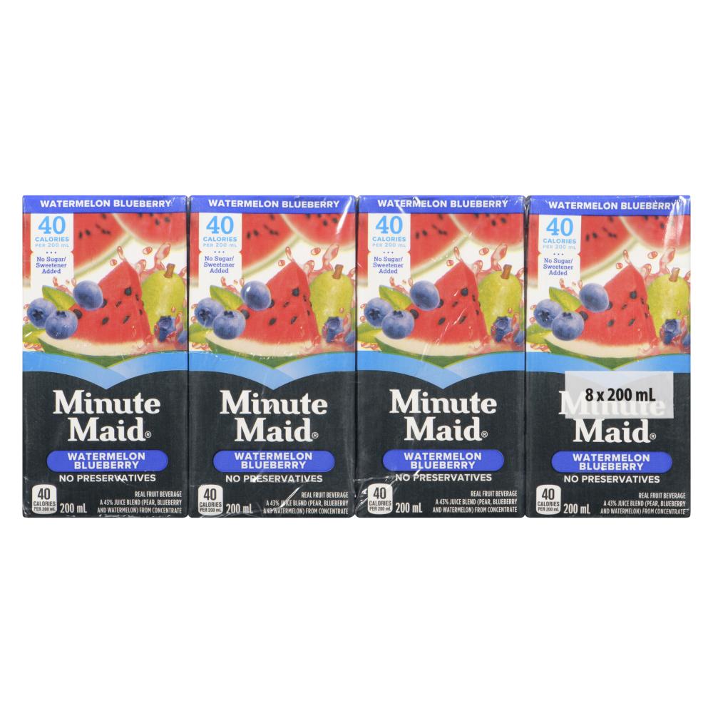 MINUTE MAID BLUEBERRY FLAVORED WATER JUICE, 3 X 8 X 200 ML