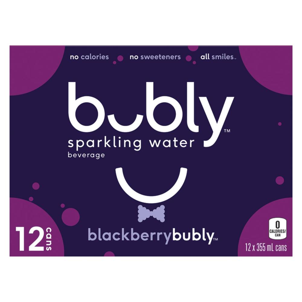 BUBLY BLACKBERRY SPARKLING WATER, 12 x 355 ML
