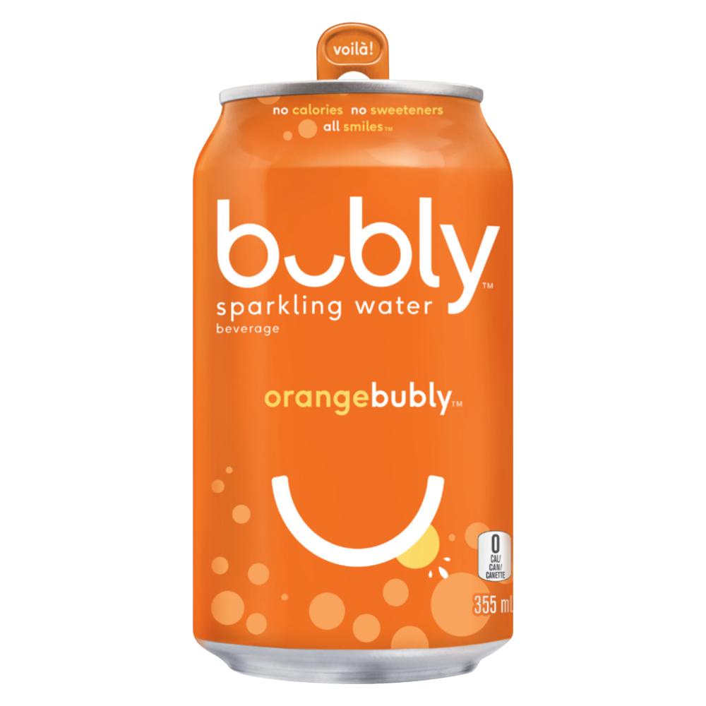 BUBLY ORANGE SPARKLING WATER, 12 x 355 ML