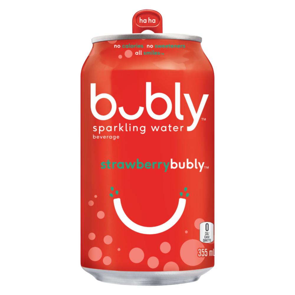 BUBLY STRAWBERRY SPARKLING WATER, 12 x 355 ML
