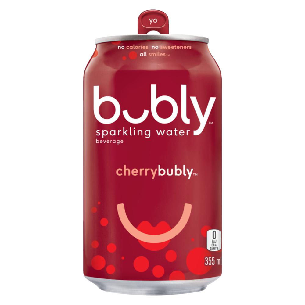 BUBLY CHERRY SPARKLING WATER, 12 x 355 ML