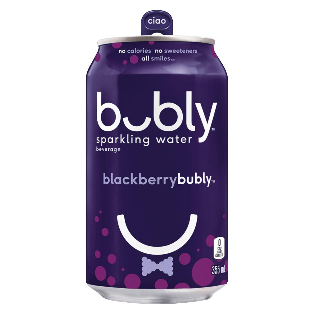 BUBLY BLACKBERRY SPARKLING WATER, 12 x 355 ML