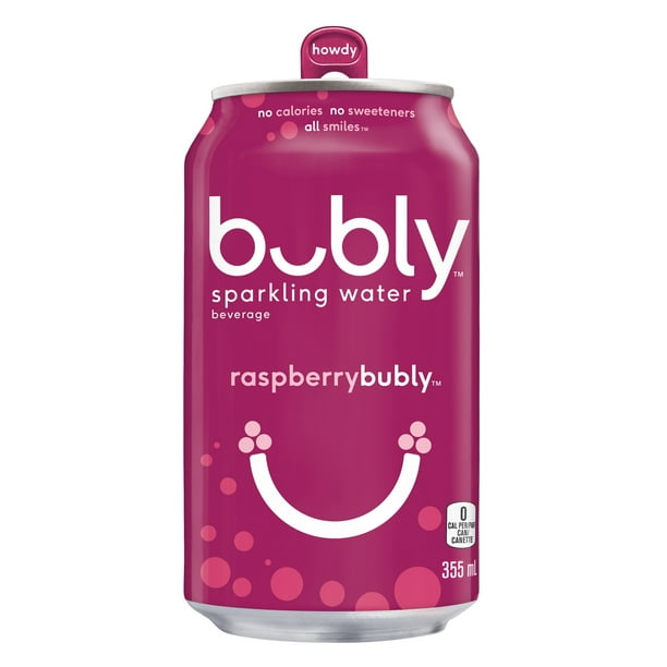 BUBLY RASPBERRY SPARKLING WATER, 12 x 355 ML