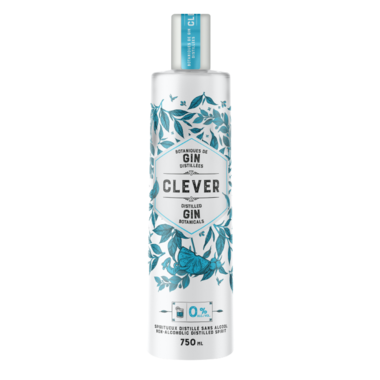 CLEVER MOCKTAIL, CLEVER NON ALCOHOLIC DISTILLED GIN, 6 x 750ML