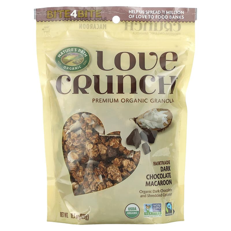NATURE'S PATH, DRK CHOCOLATE MACAROON LOVE CRUNCH OR, 6 x 325 G