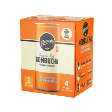 REMEDY, ORANGE SPLASH KOMBUCHA, 6 x 4X330 M