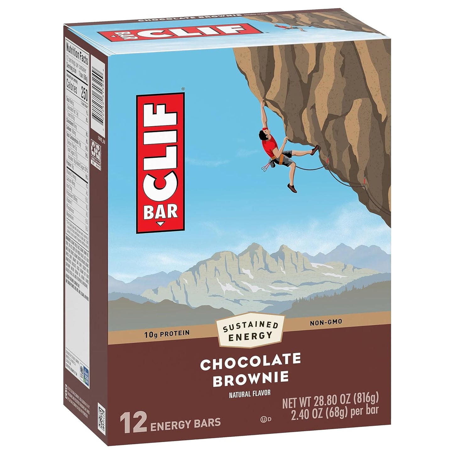 CLIF/LUNABAR, CLIF CHOCOLATE BROWNIE, 12 x 68G