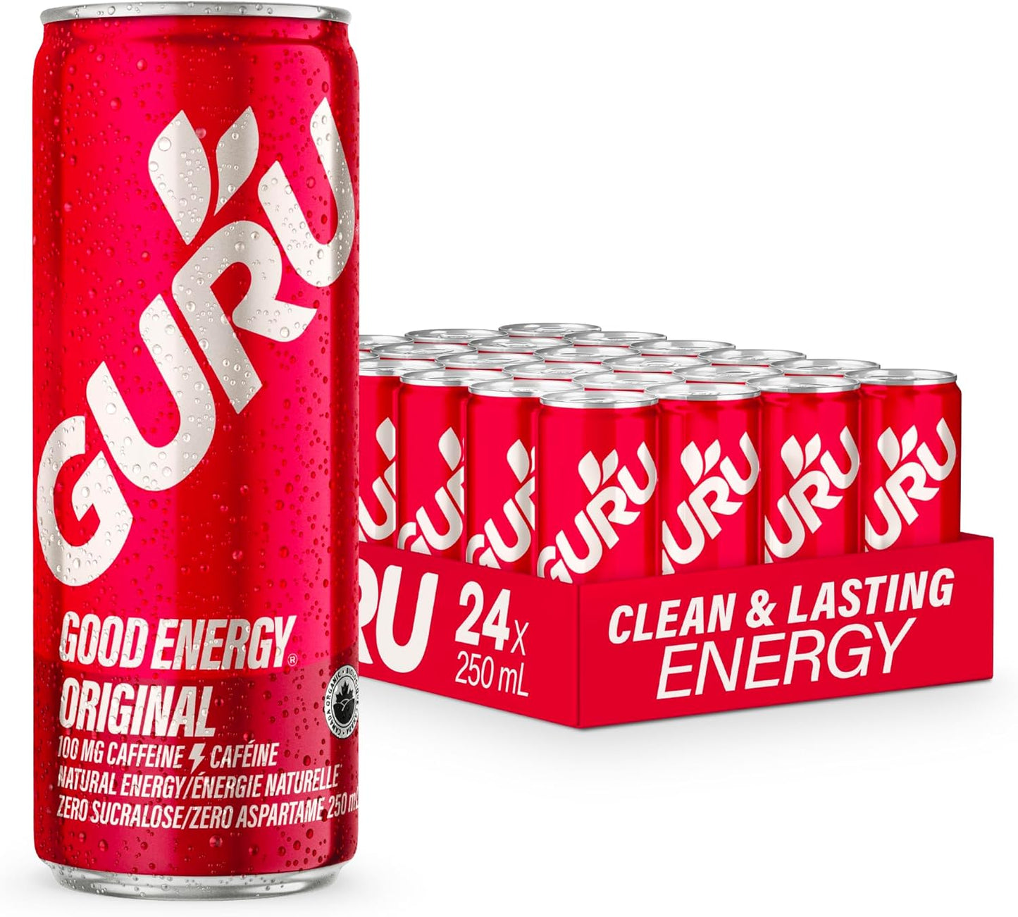GURU BEVERAGE, REGULAR ENERGY DRINK OR, 24 x 250ML