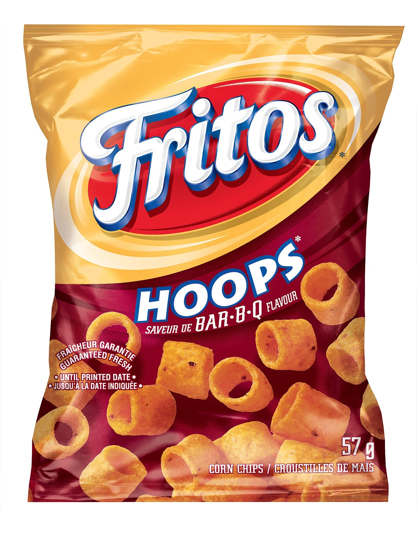 FRITOS, HOOPS BAR-B-Q CORN CHIPS, 40 X 57G