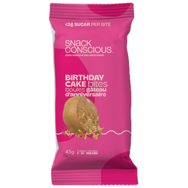 SNACK CONSCIOUS, BIRTHDAY CAKE BITES 3 PK, 12 x 45G