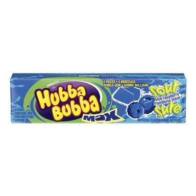 HUBBA BUBBA GUM MAX SOUR BLUE RASPBERRY, 18 X 40 G