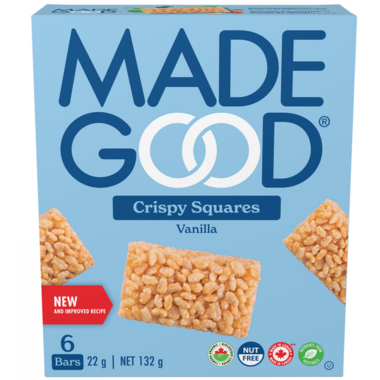 MADE GOOD, VANILLA CRISPY SQUARES 6PK OR, 6 x 132G