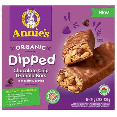 ANNIE'S HOMEGR, DIPPED CHOC CHIP - GRANOLA BAR, 12 x 130G