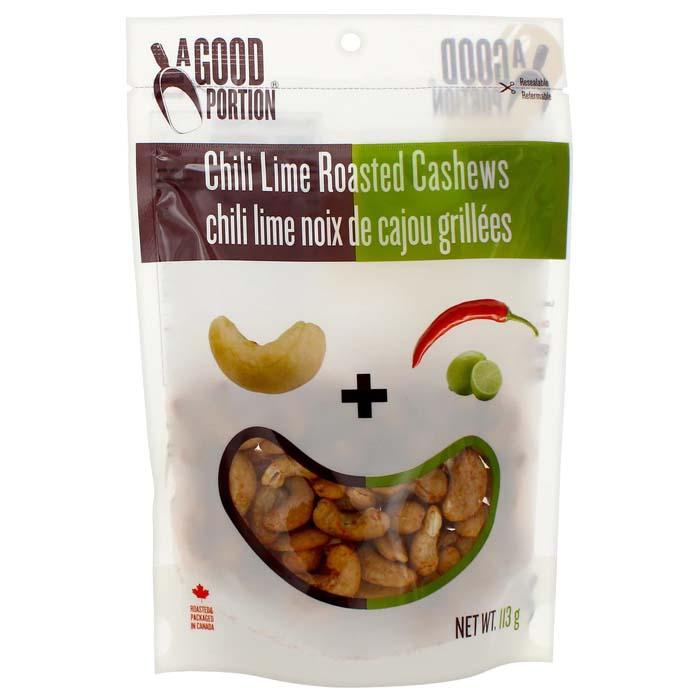 A GOOD PORTION, CHILLI LIME ROASTED CASHEWS, 8 x 113G