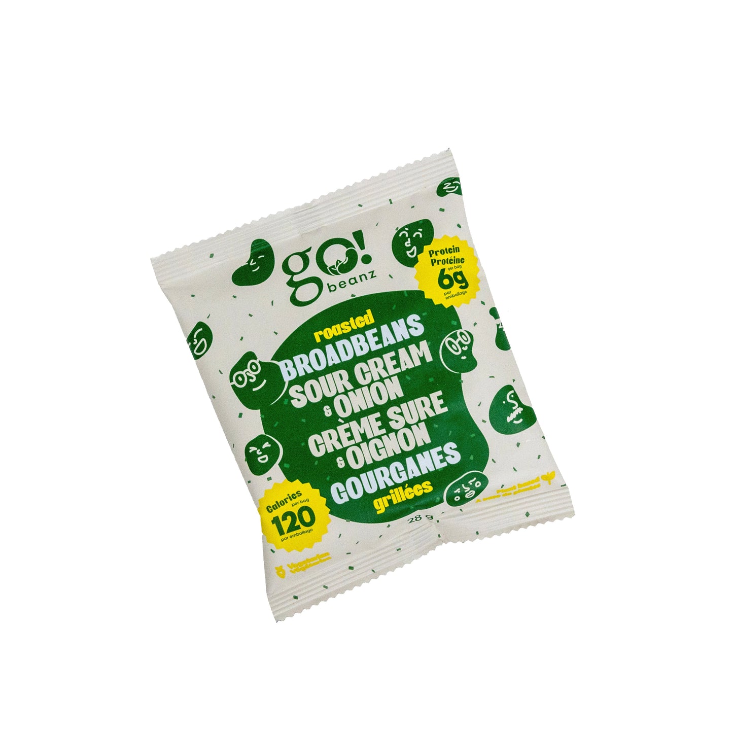 GO BEANZ ROASTED BROADBEANS - SOUR CREAM & ONION 24x28GR