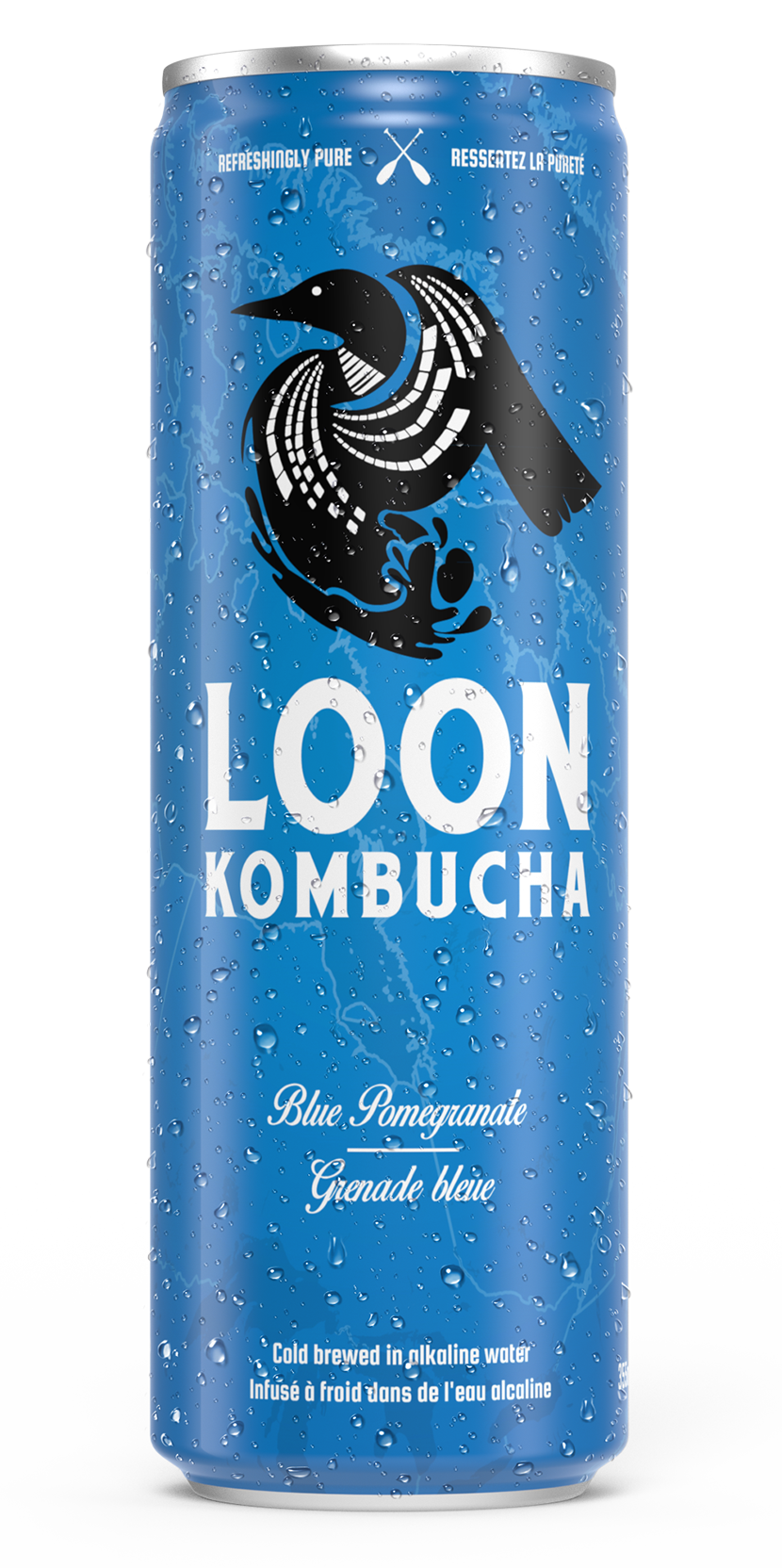 LOON KOMBUCHA, BLUE POMEGRANATE, 12 x 355ML