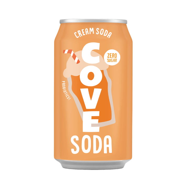 COVE DRINKS, CREAM SODA GUT HEALTHY SODA, 12 x 355ML