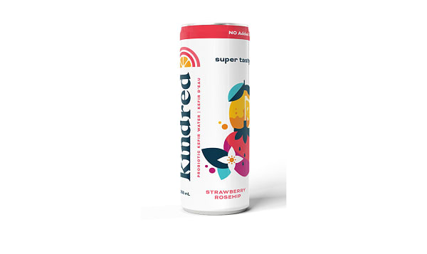 KINDRED CULTURE, STRAWBERRY ROSEHIP WATER KEFIR, 12 x 355ML