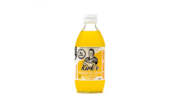 KIRK'S SPARKLIN, MANGO LEMON PROBIOTIC WATER KEFIR, 12 x 330ML