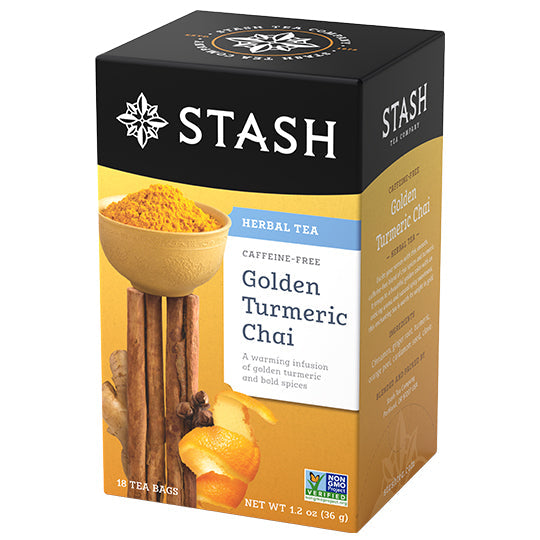 STASH TEA, GOLDEN TURMERIC CHAI, 6 x 18CT
