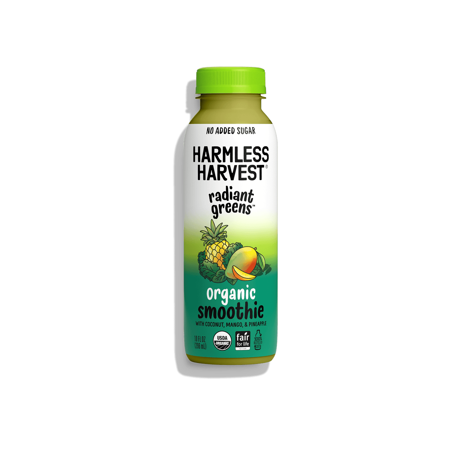 HARMLESS HARVEST, RADIANT GREENS COCONUT SMOOTHIE, 6 x 296ML