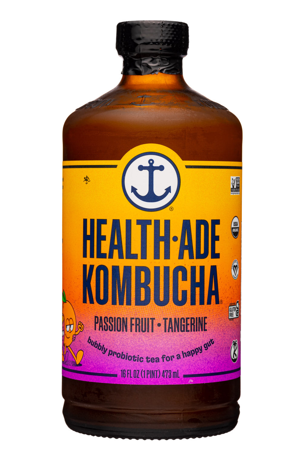 HEALTH ADE KOMB, PASSION FRUIT-TANGERINE KOMBUCHA, 12 x 473ML