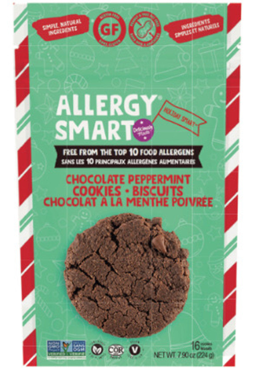 ALLERGY SMART, CHOCOLATE PEPPERMINT COOKIES, 12 x 224G